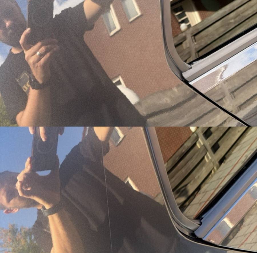 Lak gepolijst, voor en na